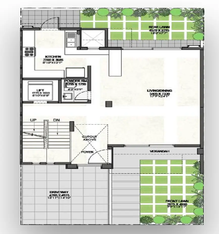 3 BHK Floor Plan